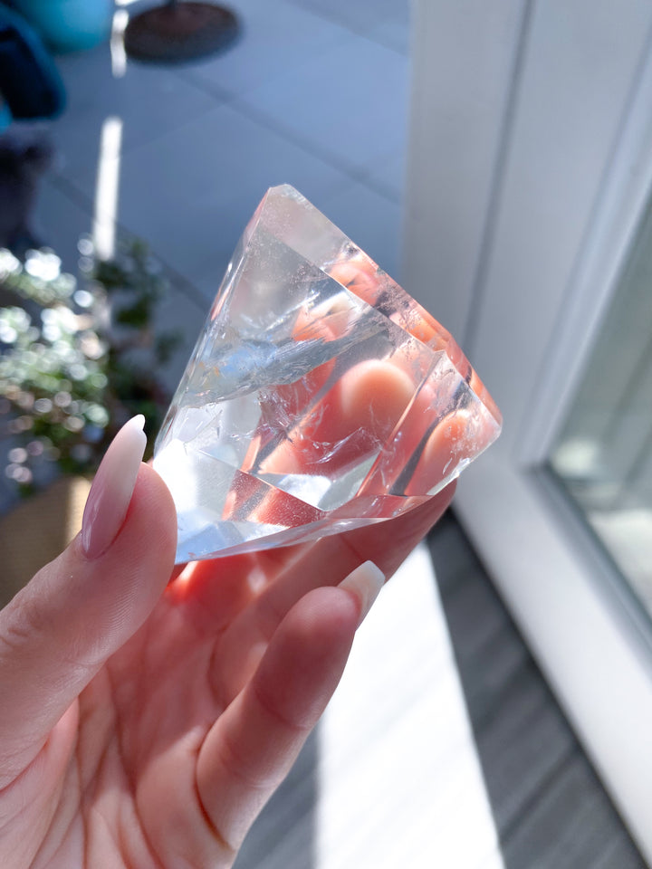 Faceted Clear Quartz Freeform