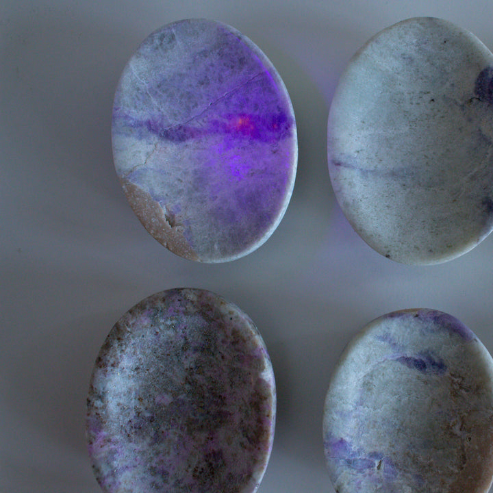 Large Hackmanite Worry Stone (UV Reactive)