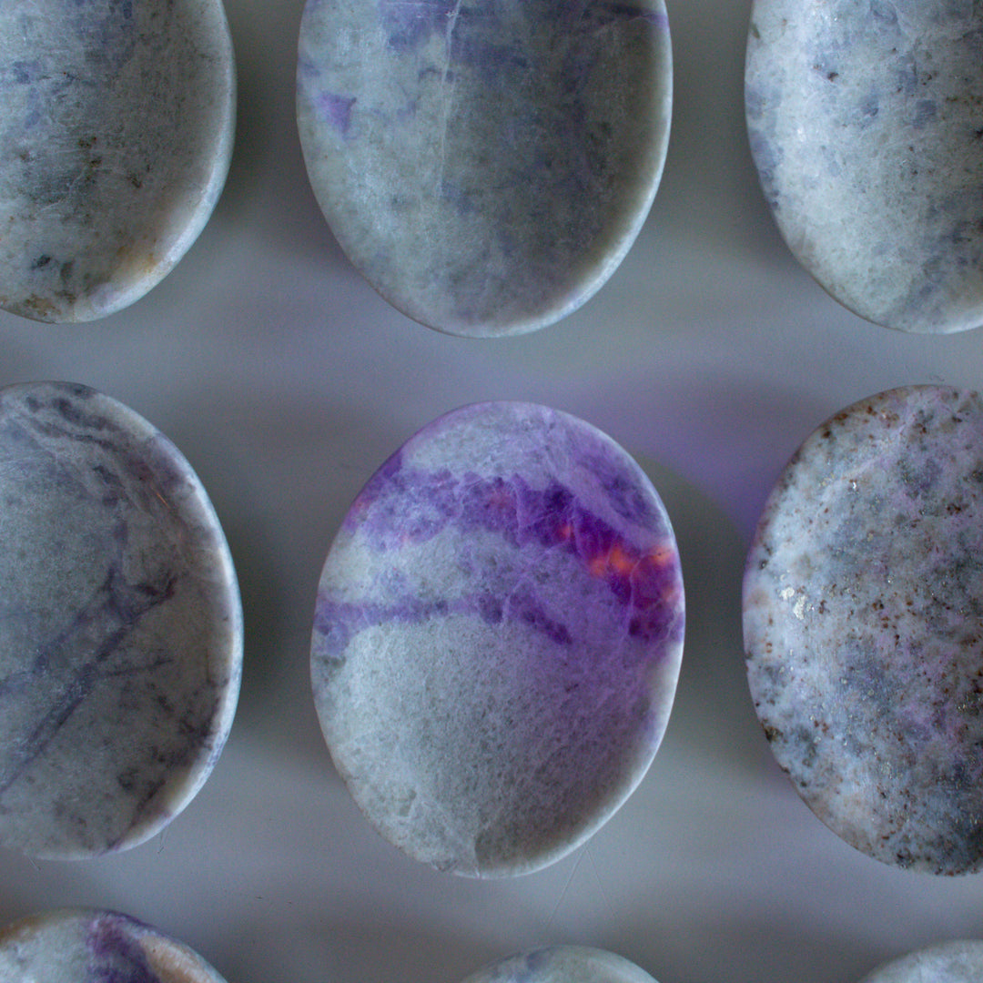 Large Hackmanite Worry Stone (UV Reactive)