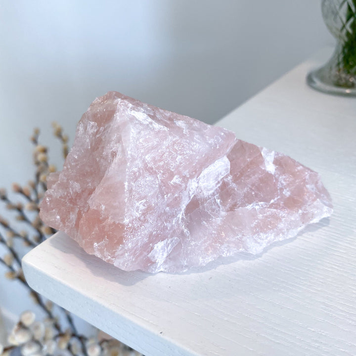 Rose Quartz Raw Chunk - Free Standing