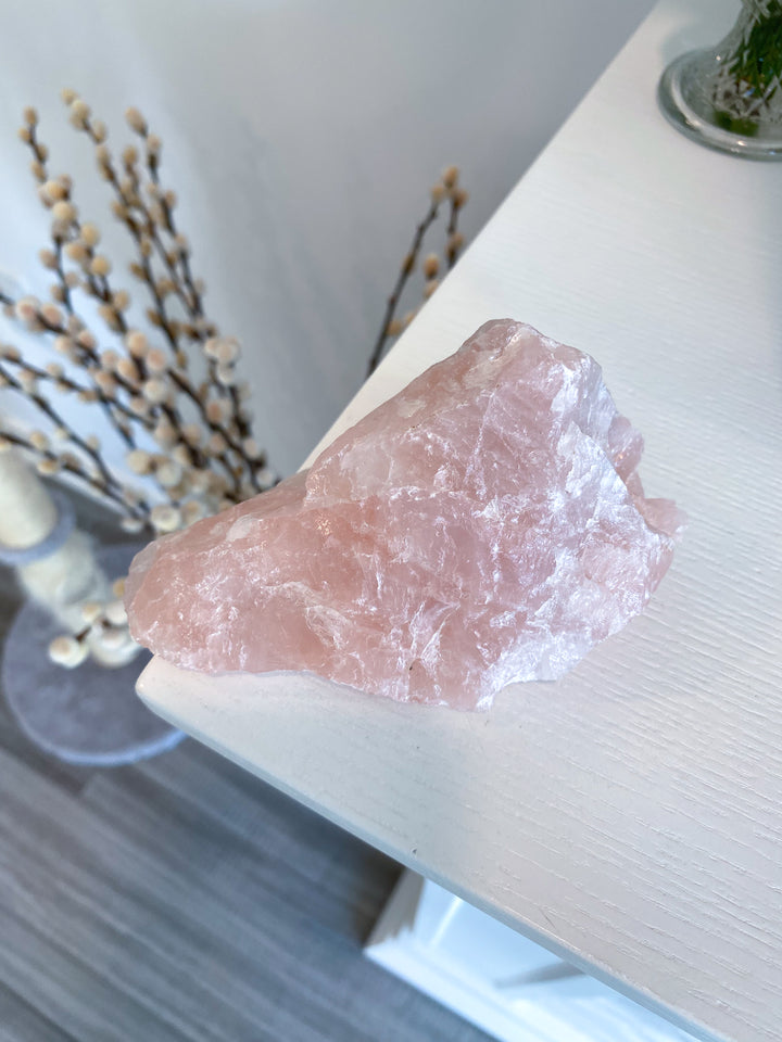 Rose Quartz Raw Chunk - Free Standing