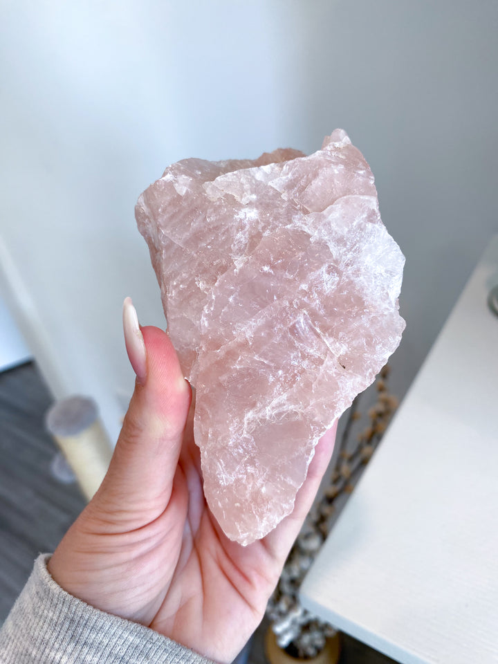 Rose Quartz Raw Chunk - Free Standing