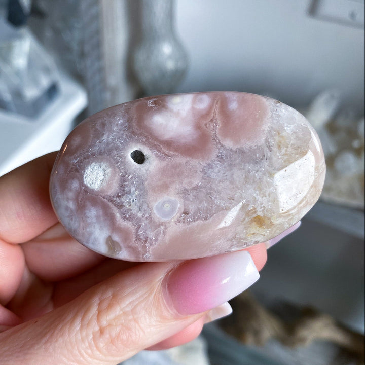 Pink Amethyst Palm Stone 