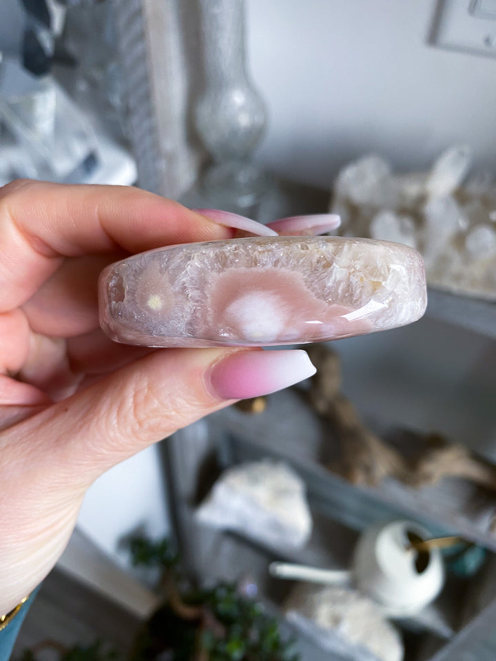 Pink Amethyst Palm Stone 
