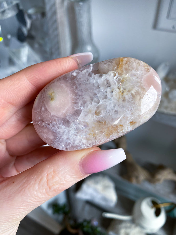 Pink Amethyst Palm Stone 