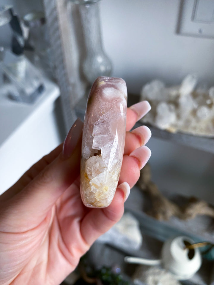 Pink Amethyst Palm Stone 