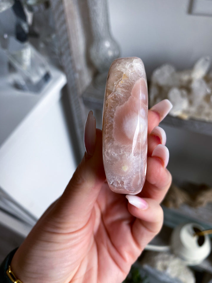 Pink Amethyst Palm Stone 