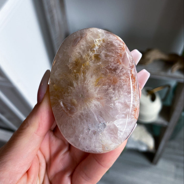 Magical Swirl Pink Amethyst Palm Stone 