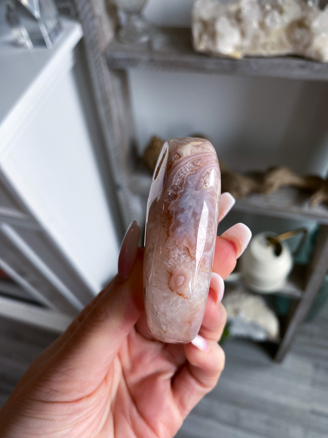 Magical Swirl Pink Amethyst Palm Stone 