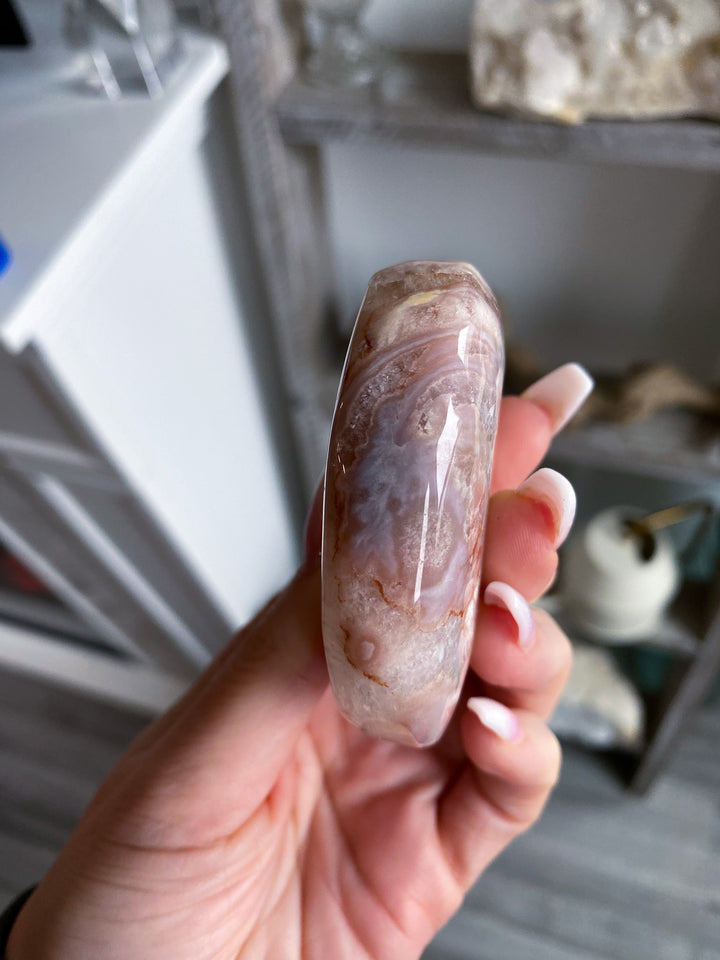 Magical Swirl Pink Amethyst Palm Stone 