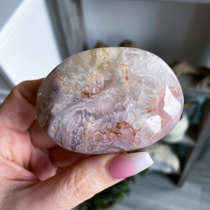 Magical Swirl Pink Amethyst Palm Stone 