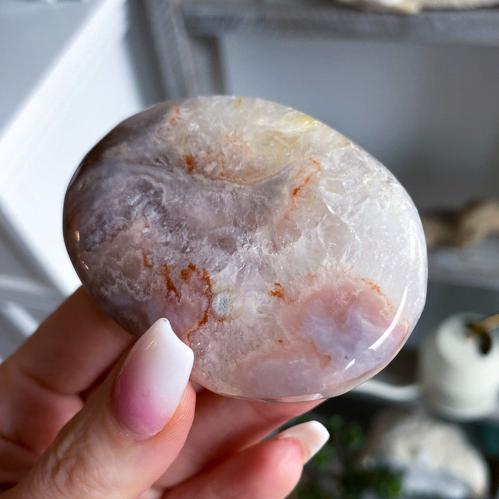 Magical Swirl Pink Amethyst Palm Stone 