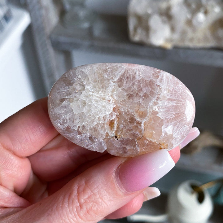 Pink Amethyst with Flower Agate Palm 