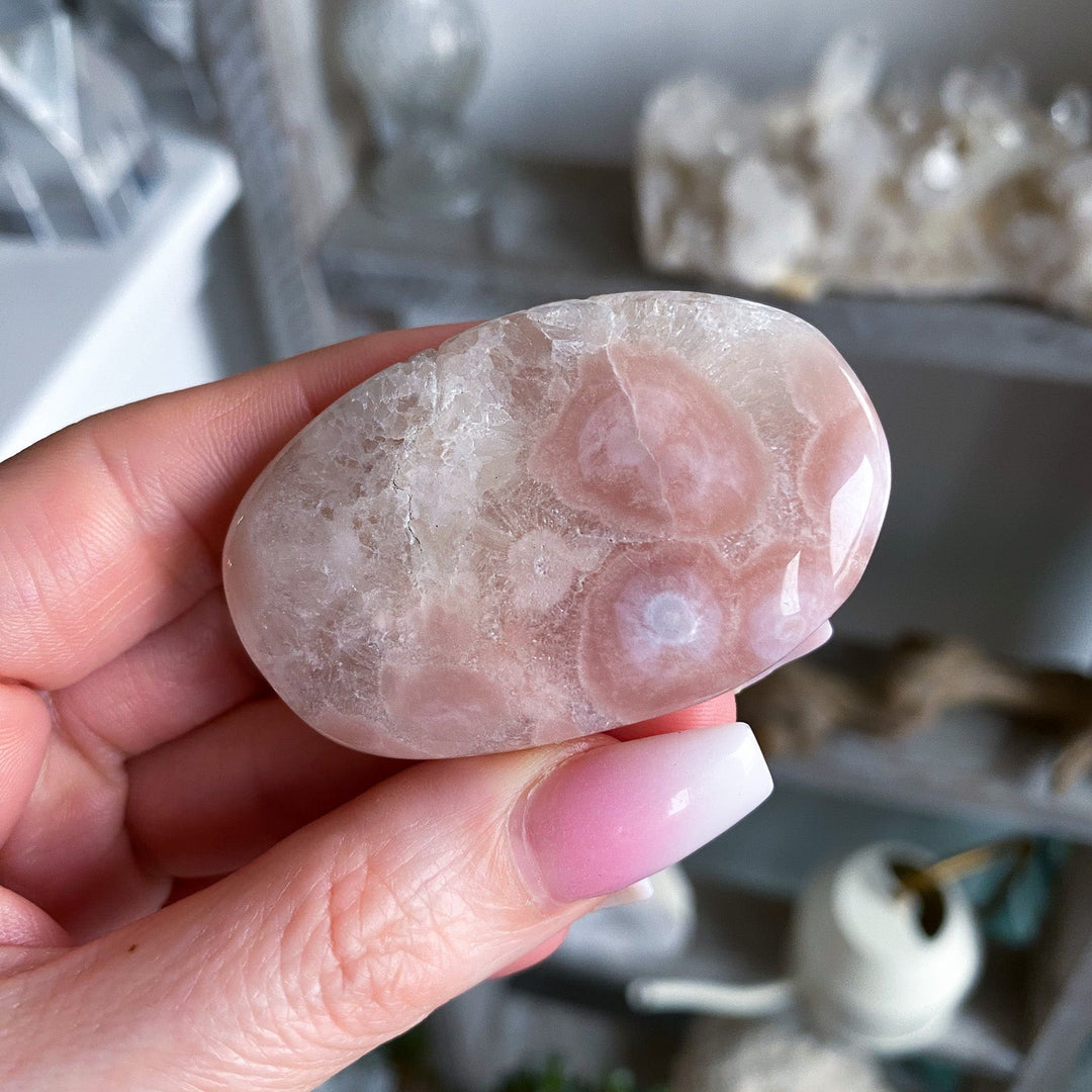 Pink Amethyst with Flower Agate Palm 