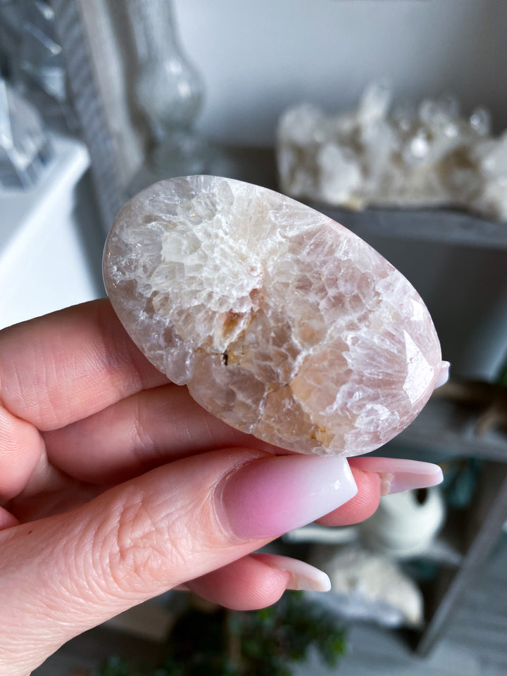 Pink Amethyst with Flower Agate Palm 