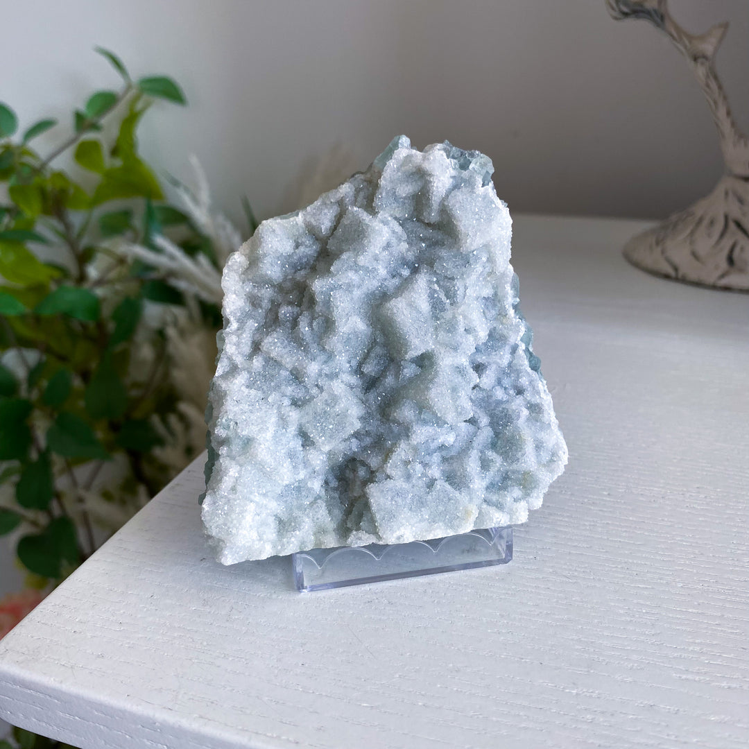 Light Aqua Green Sugar Fluorite Statement Piece 
