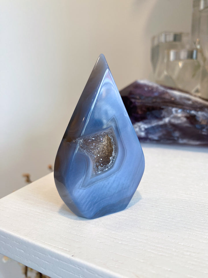 Unique Gray Agate Flame #3