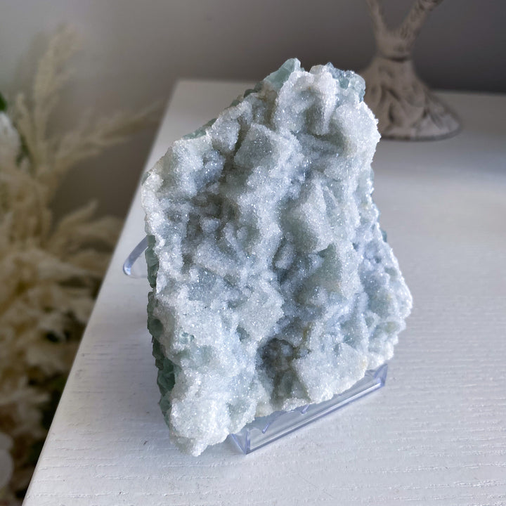Light Aqua Green Sugar Fluorite Statement Piece 
