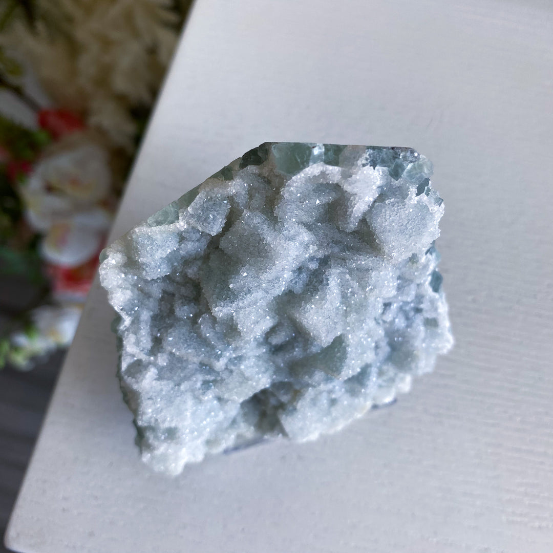 Light Aqua Green Sugar Fluorite Statement Piece 