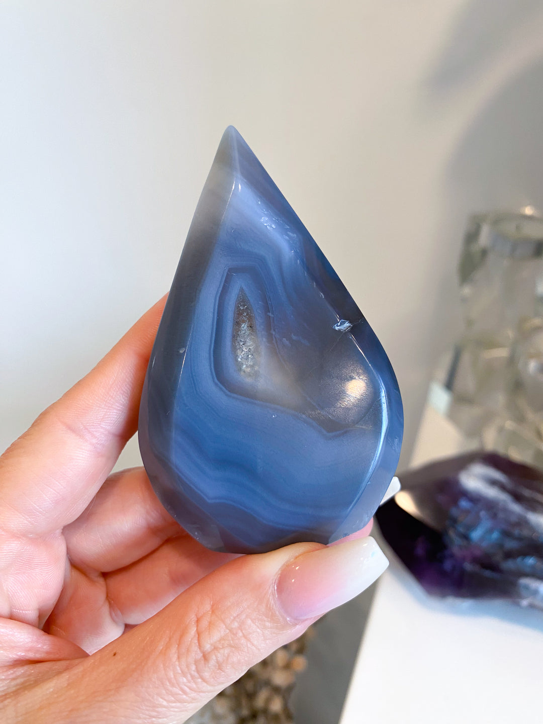 Unique Gray Agate Flame #3
