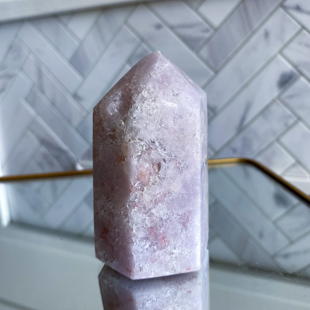 Chunky Shimmering Pink Amethyst Tower 