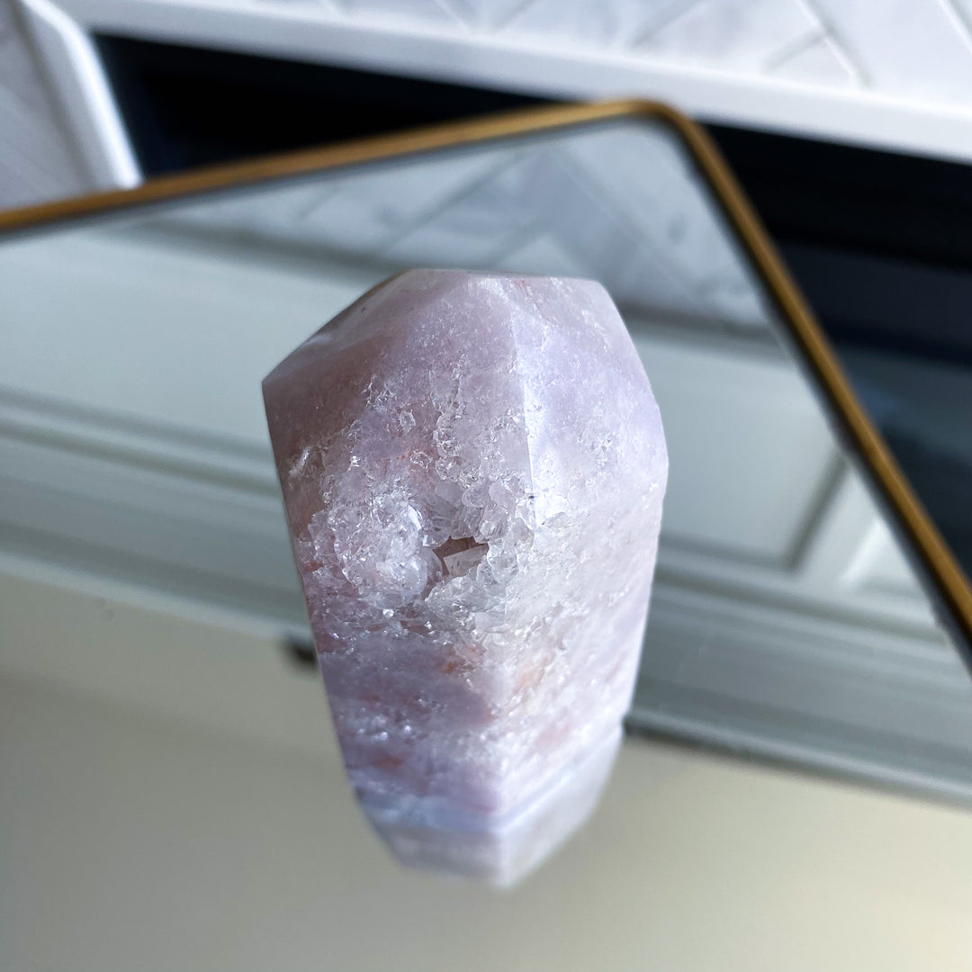 Chunky Shimmering Pink Amethyst Tower 