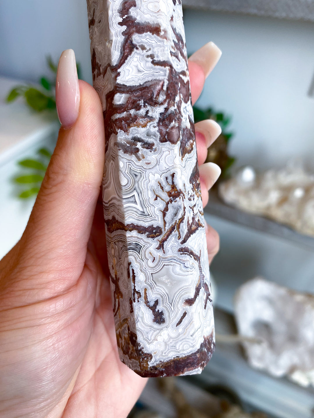Mexican Crazy Lace Agate Tower 6"