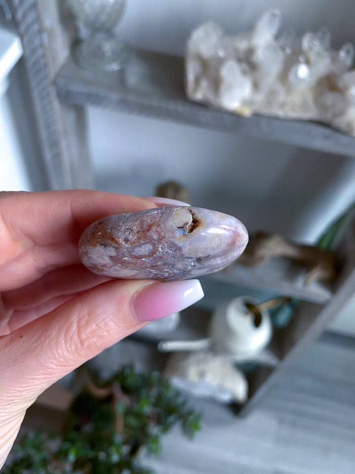 Pink Amethyst with Flower Agate Palm with Inclusions #14