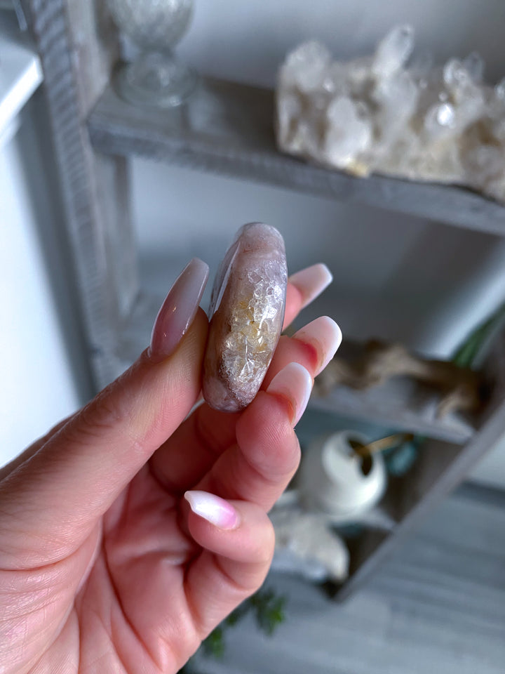 Pink Amethyst with Flower Agate Palm with Inclusions #14