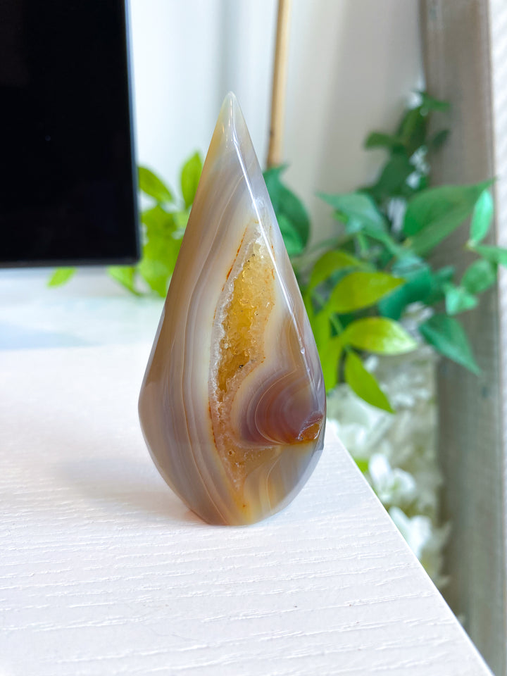 Orange Drusy Agate Flame #2