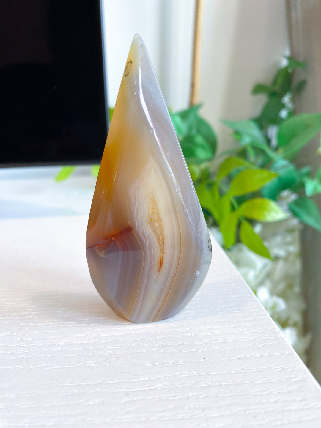 Orange Drusy Agate Flame #2