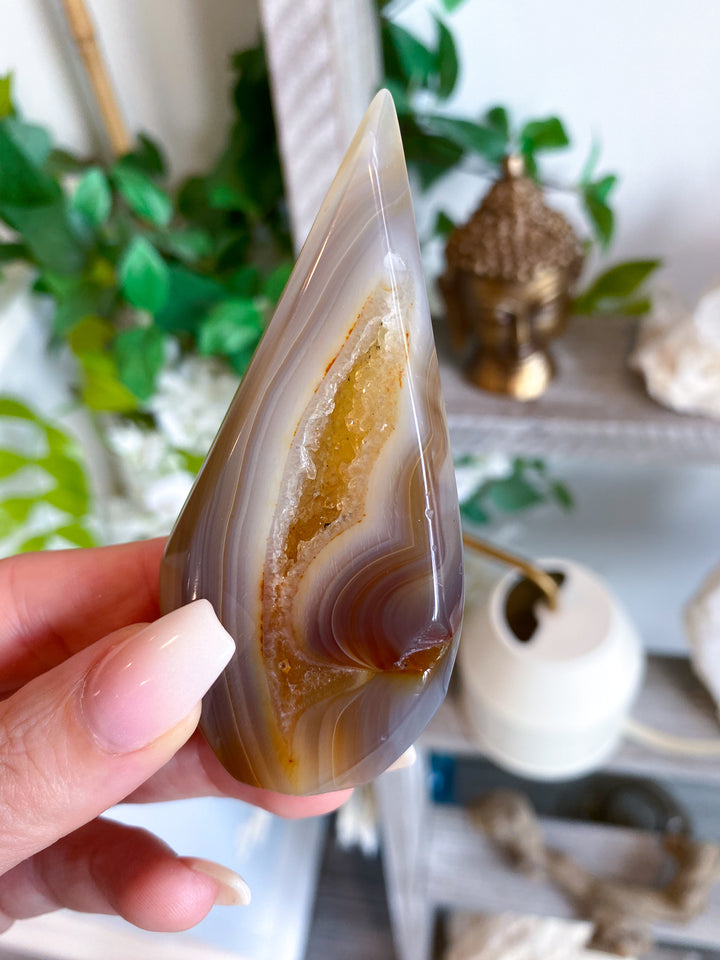 Orange Drusy Agate Flame #2
