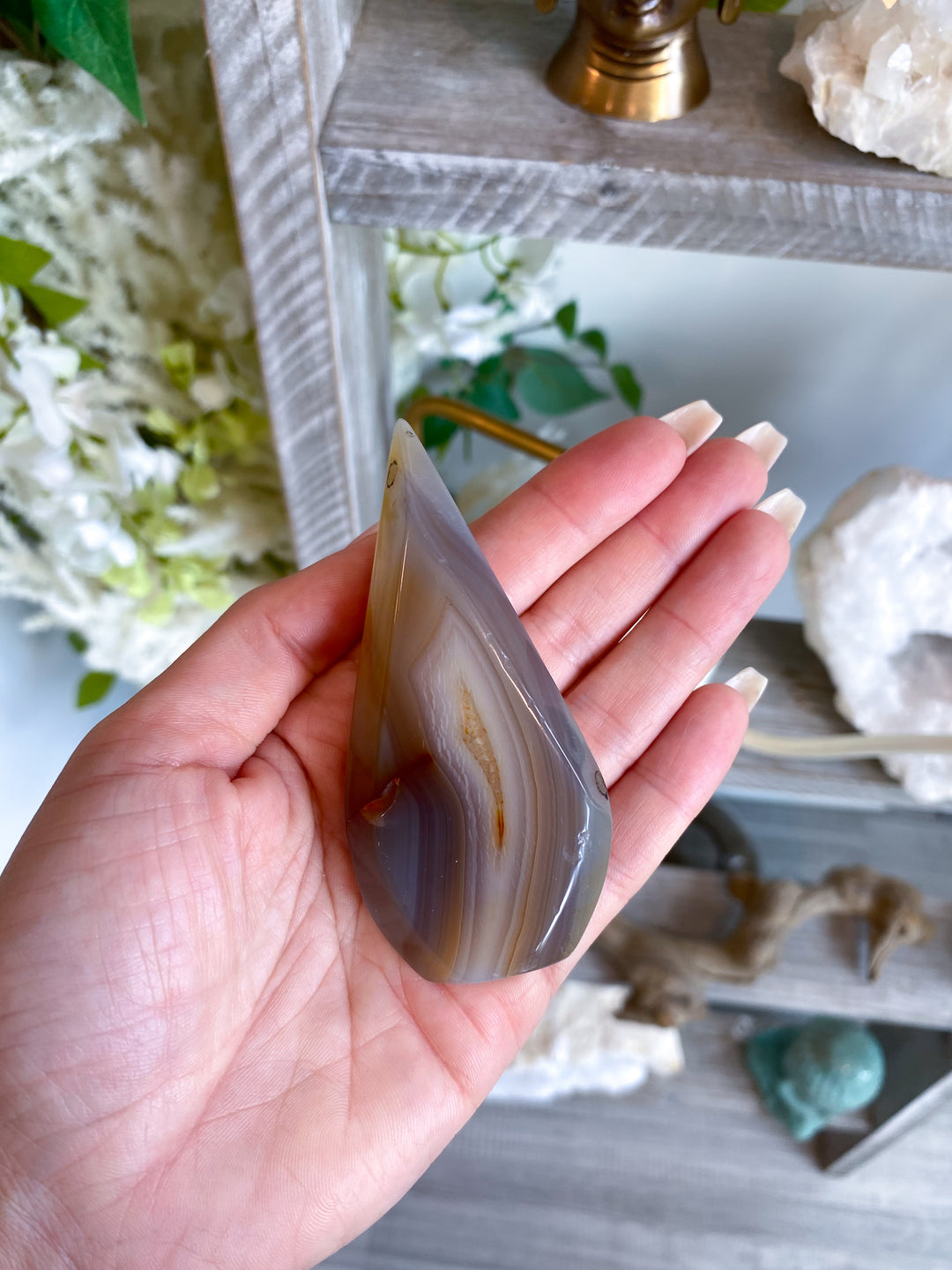 Orange Drusy Agate Flame #2