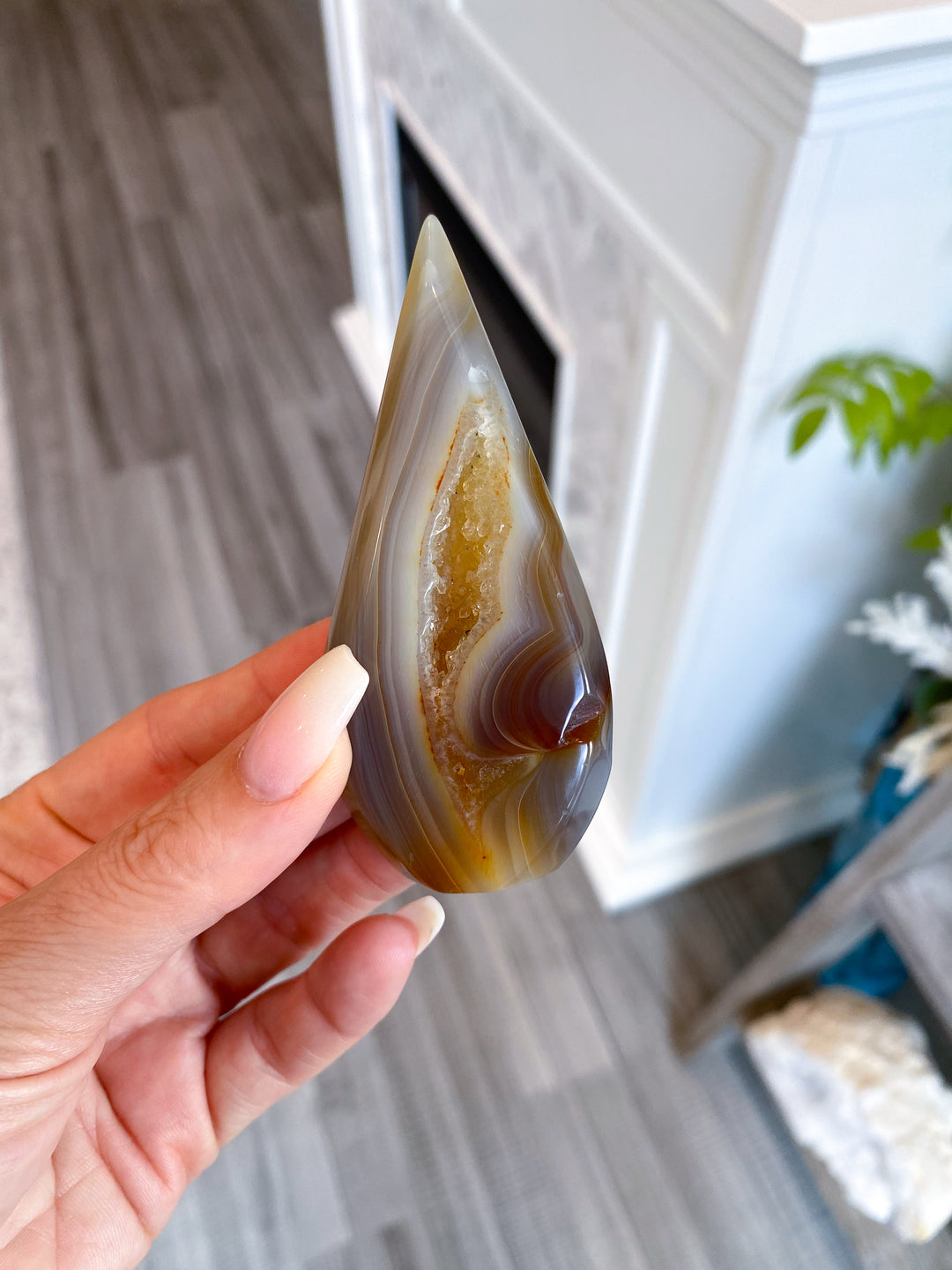 Orange Drusy Agate Flame #2