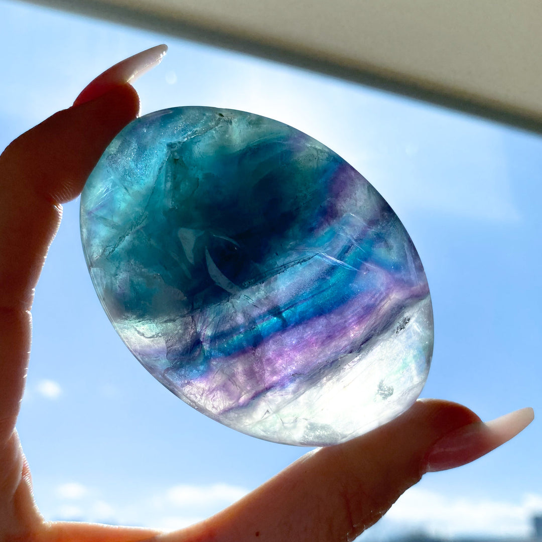 Rainbow Fluorite Palm #7