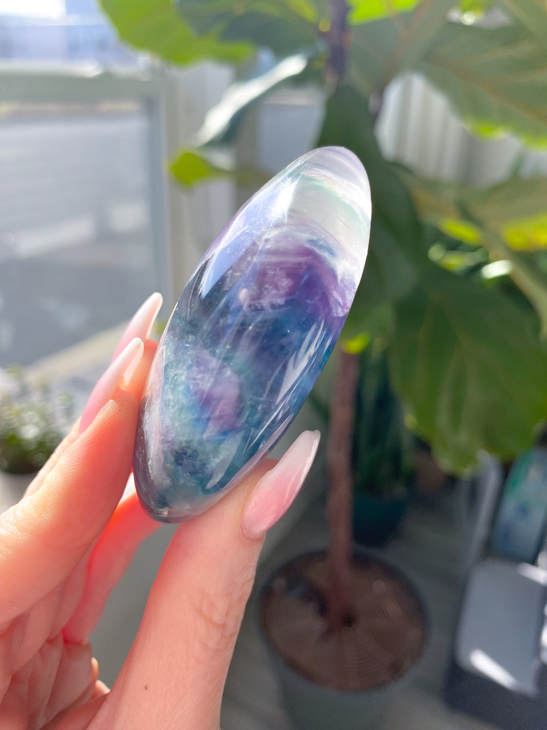 Rainbow Fluorite Palm #7