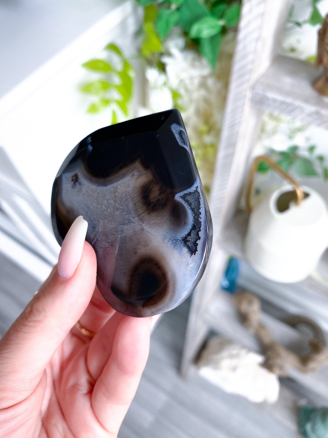 Black Agate Druzy Heart #3 - Get Exact Item