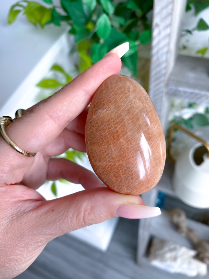 Peach Moonstone Palm Stone #4