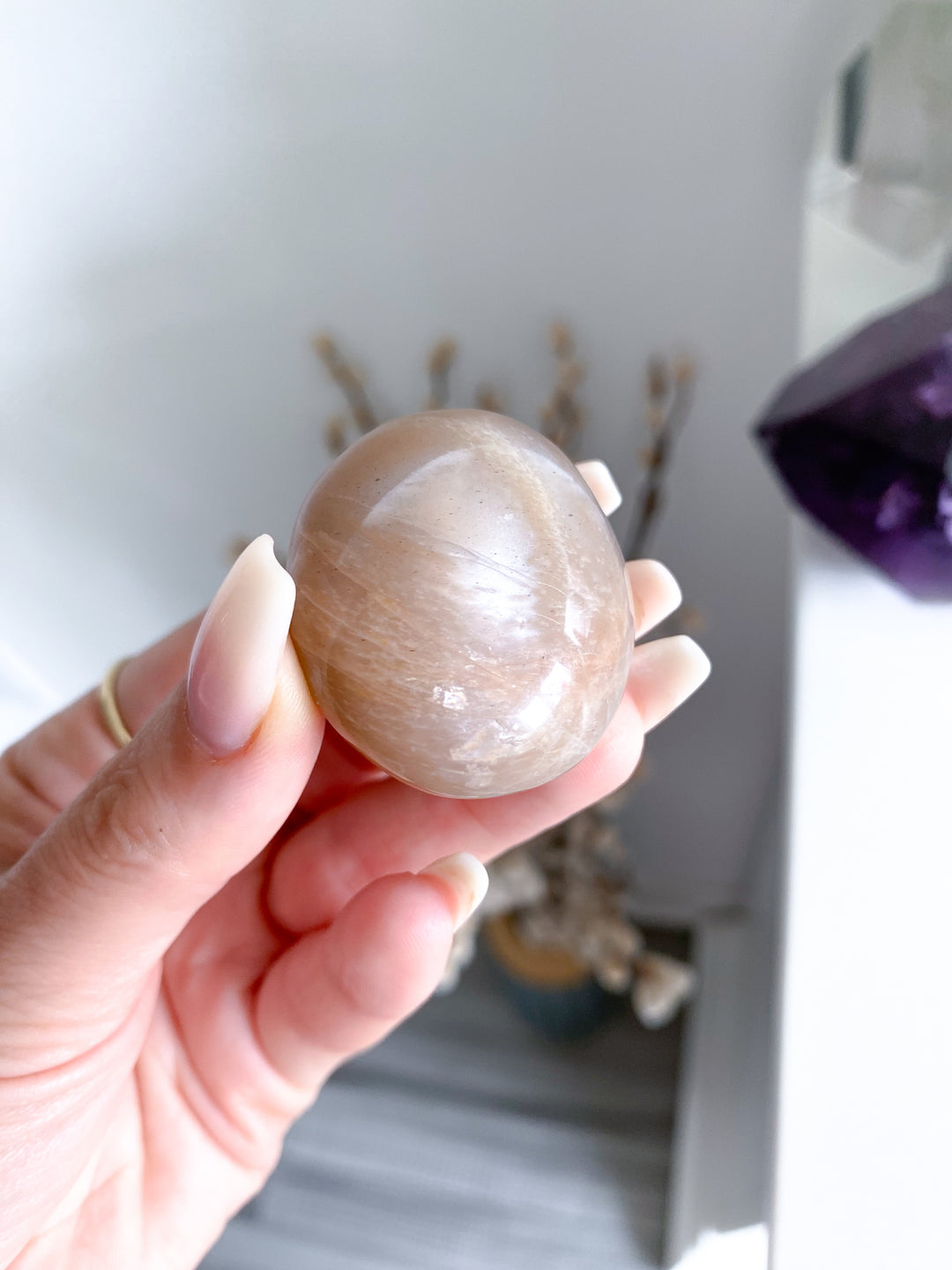 Peach Moonstone Pebble #1