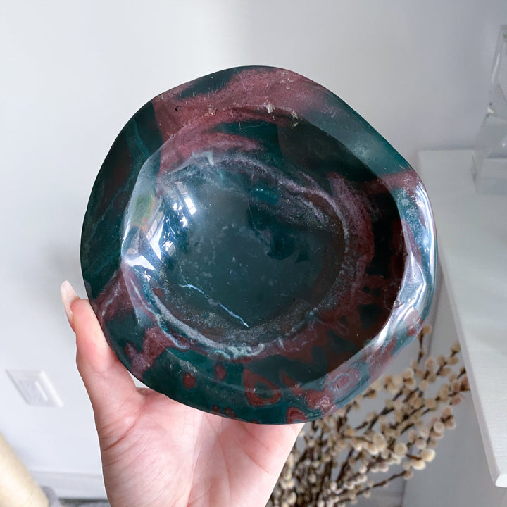 Deep Green Ocean Jasper Bowl - Get Exact Piece