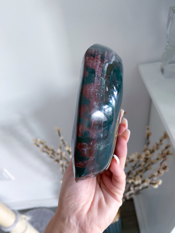 Deep Green Ocean Jasper Bowl - Get Exact Piece