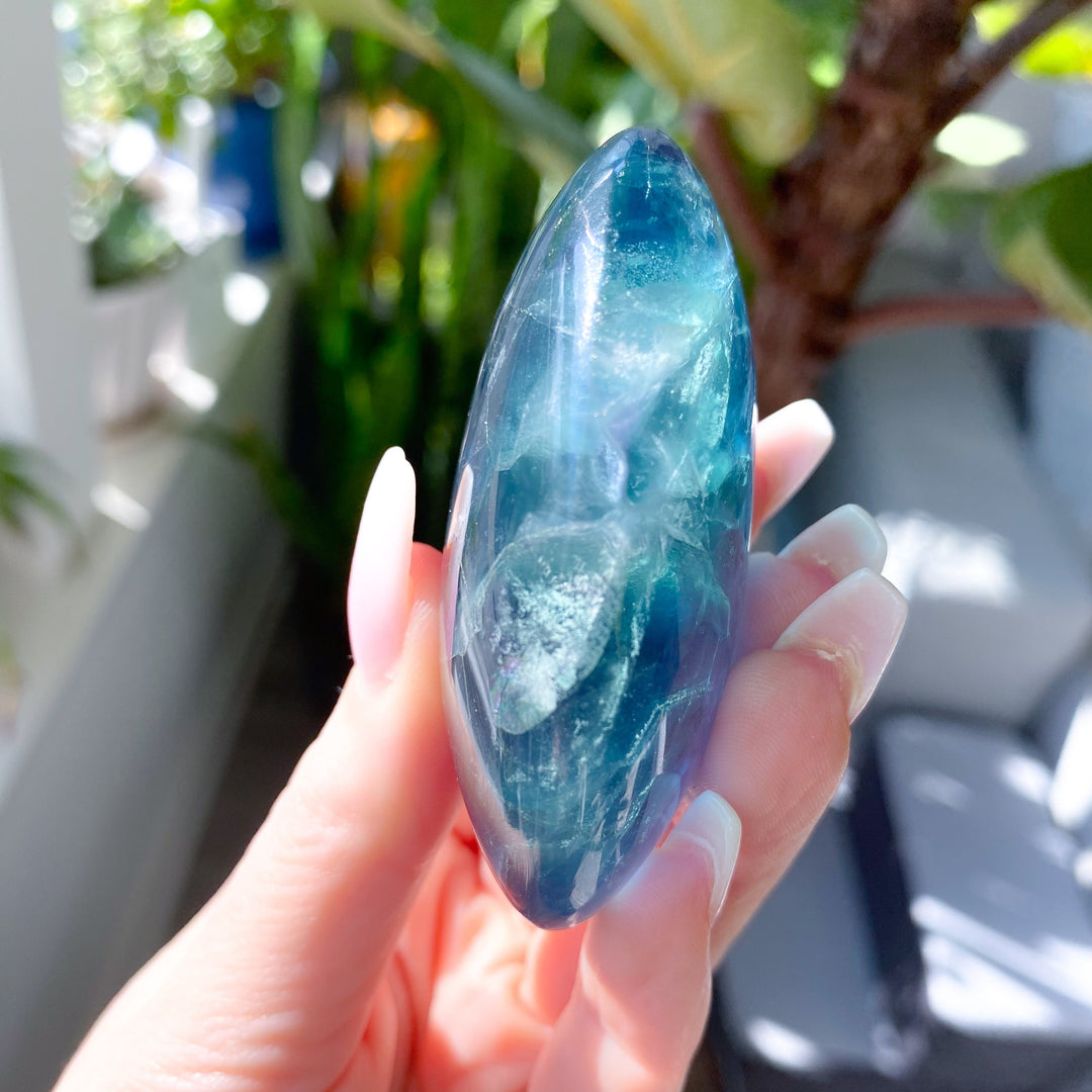 Luminous Rainbow Fluorite Palm #11