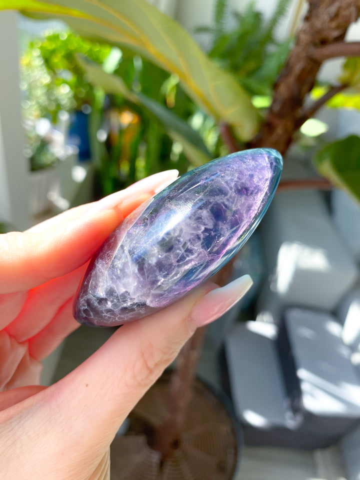 Luminous Rainbow Fluorite Palm #11