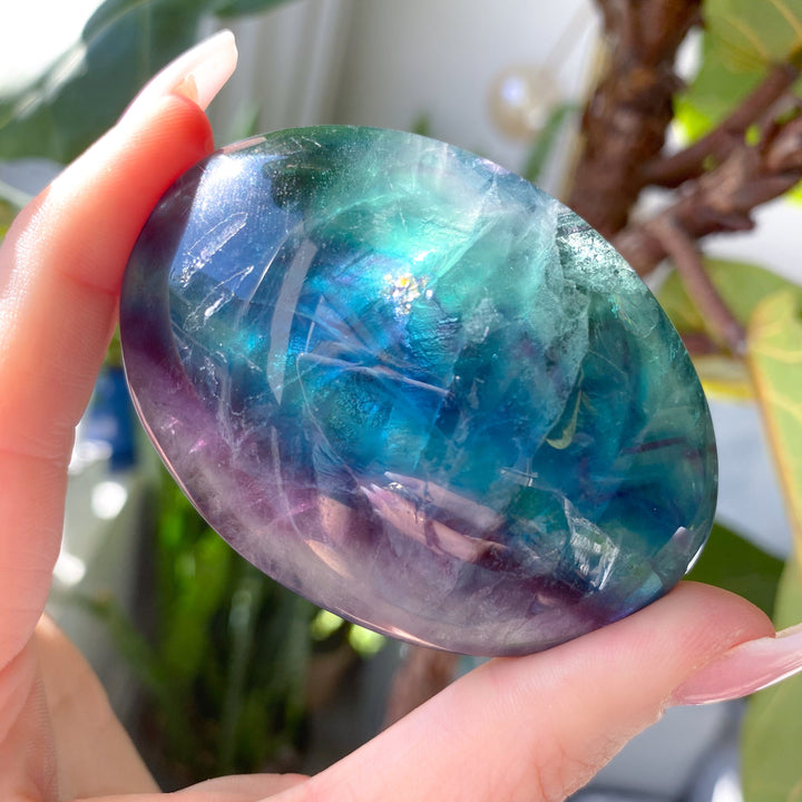 Luminous Rainbow Fluorite Palm #11