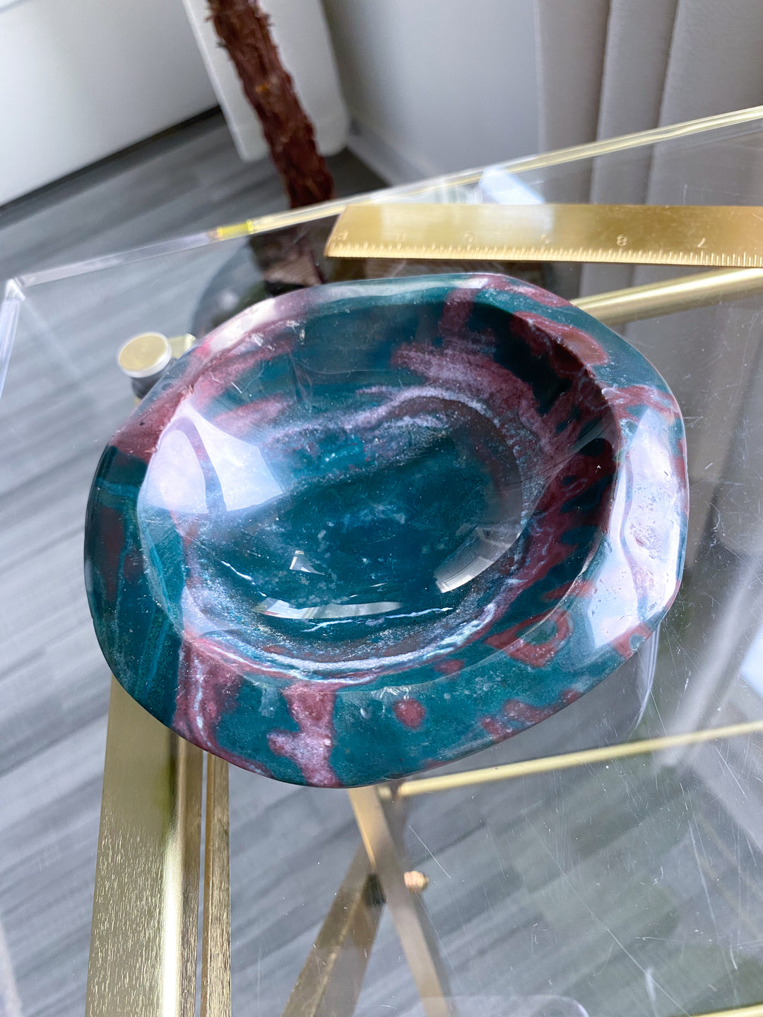 Deep Green Ocean Jasper Bowl - Get Exact Piece