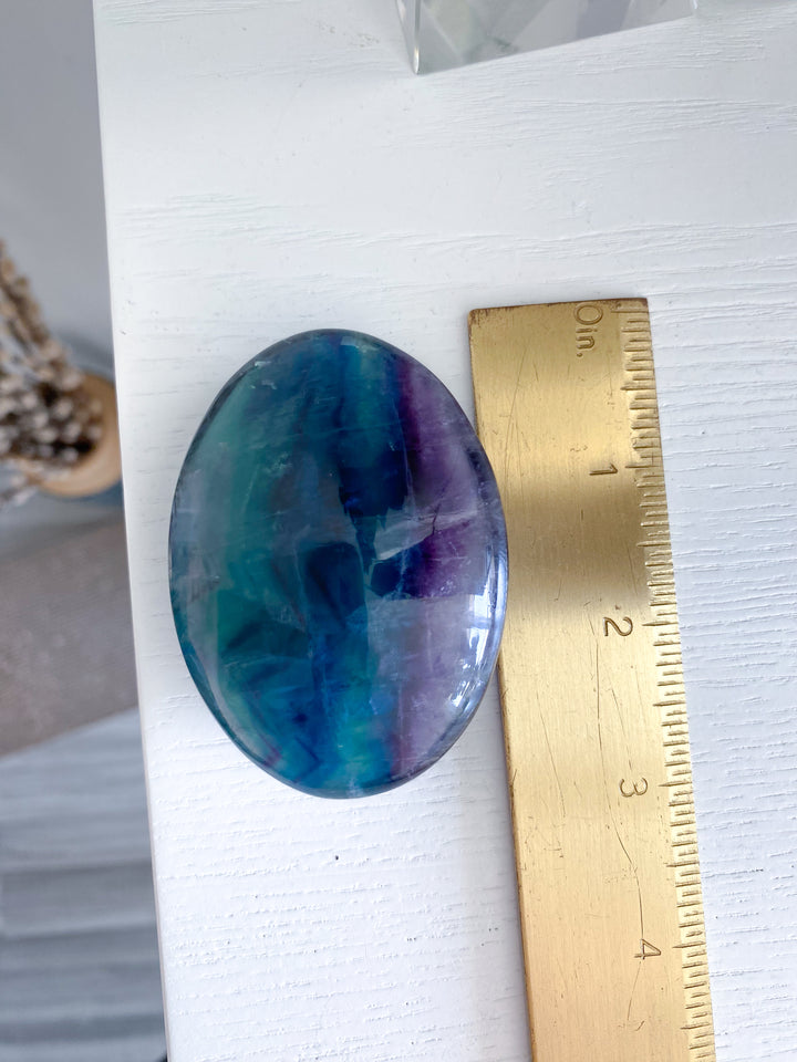 Luminous Rainbow Fluorite Palm #11