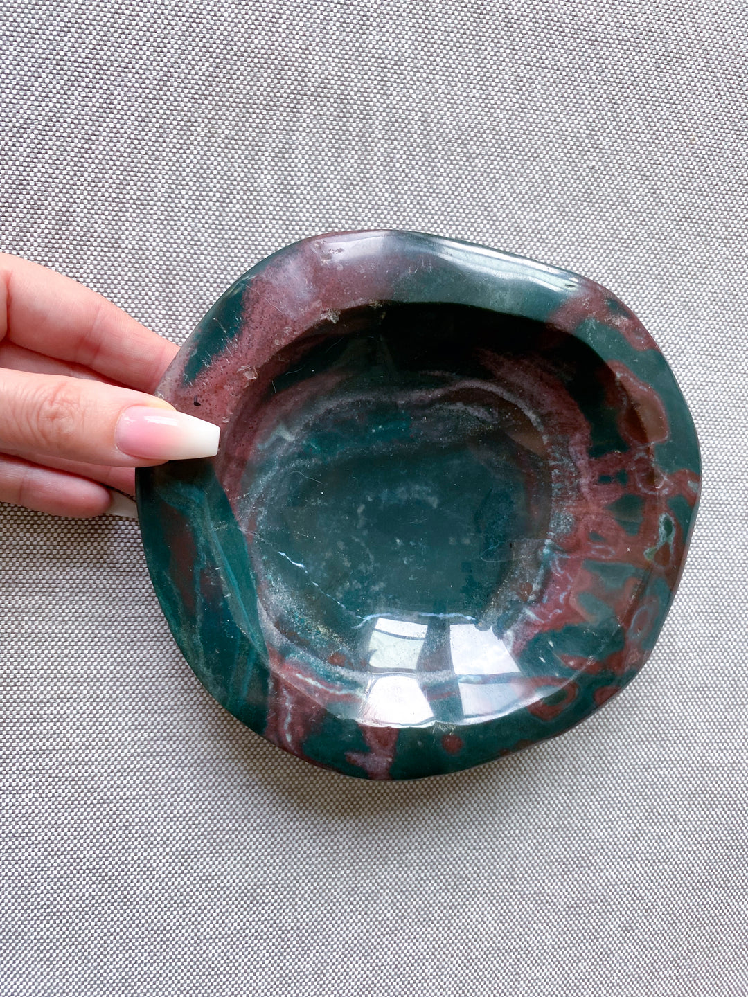 Deep Green Ocean Jasper Bowl - Get Exact Piece