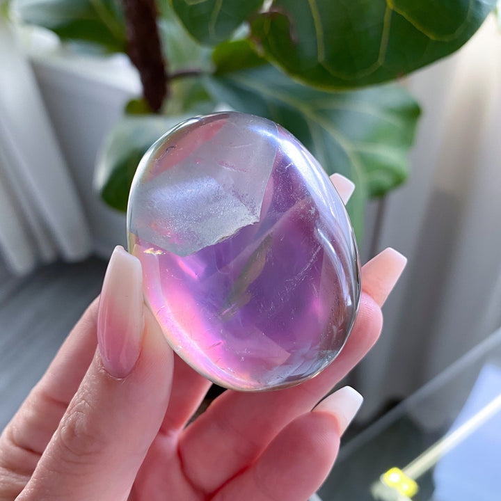 Angel Aura Quartz Palm Stone #2