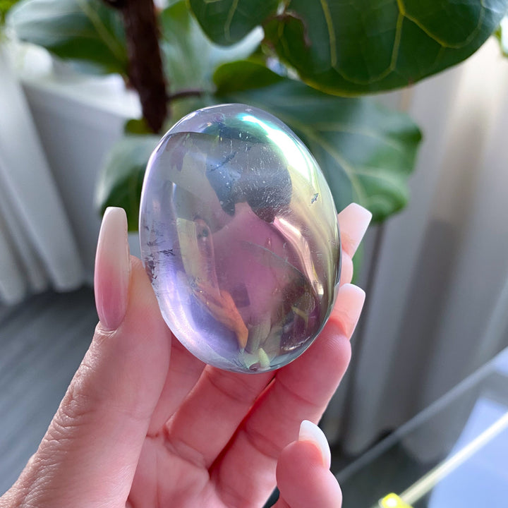 Angel Aura Quartz Palm Stone #2