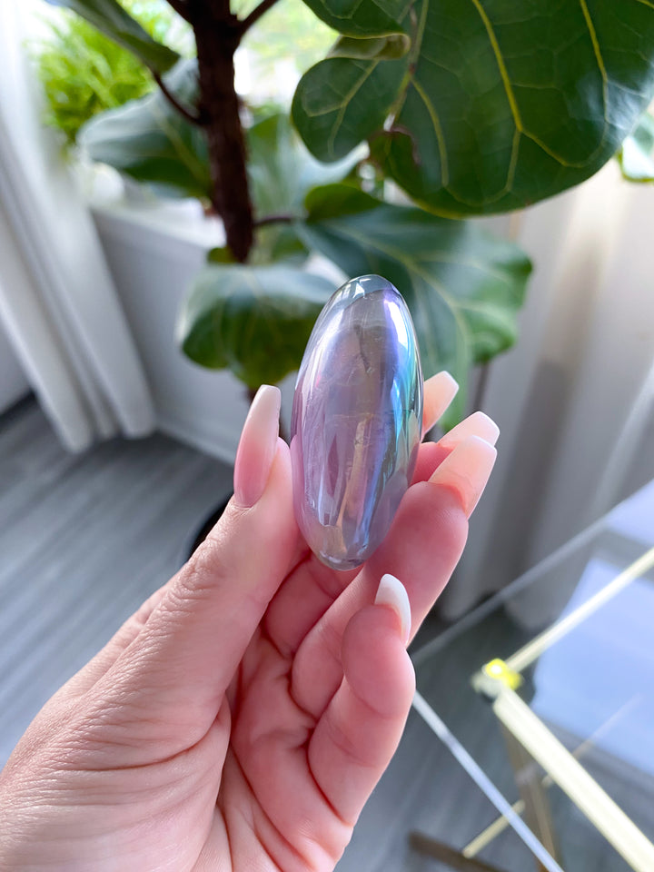 Angel Aura Quartz Palm Stone #2